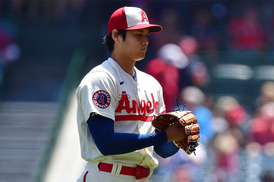 アスレチックス戦に登板したエンゼルス・大谷翔平【写真：ロイター】