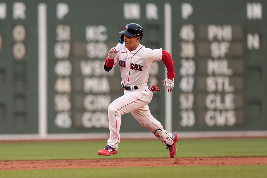 三塁打を放ったレッドソックス・吉田正尚【写真：Getty Images】