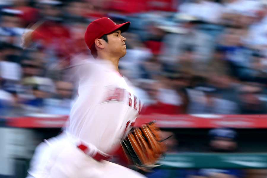 ドジャース戦に先発したエンゼルス・大谷翔平【写真：Getty Images】