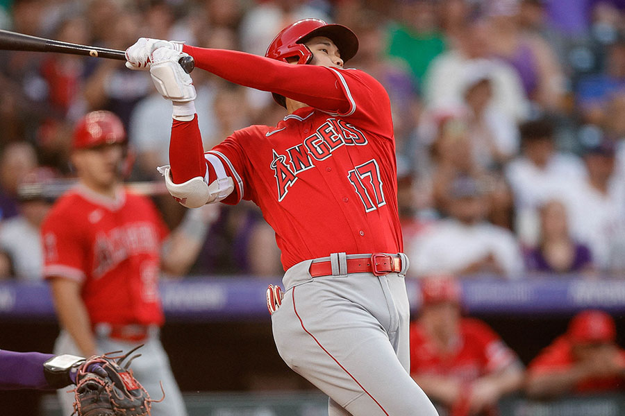 25号ソロを放ったエンゼルス・大谷翔平【写真：ロイター】