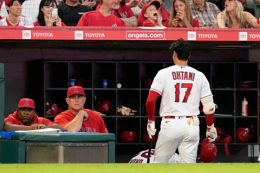 マリナーズ戦のエンゼルスベンチ【写真：Getty Images】