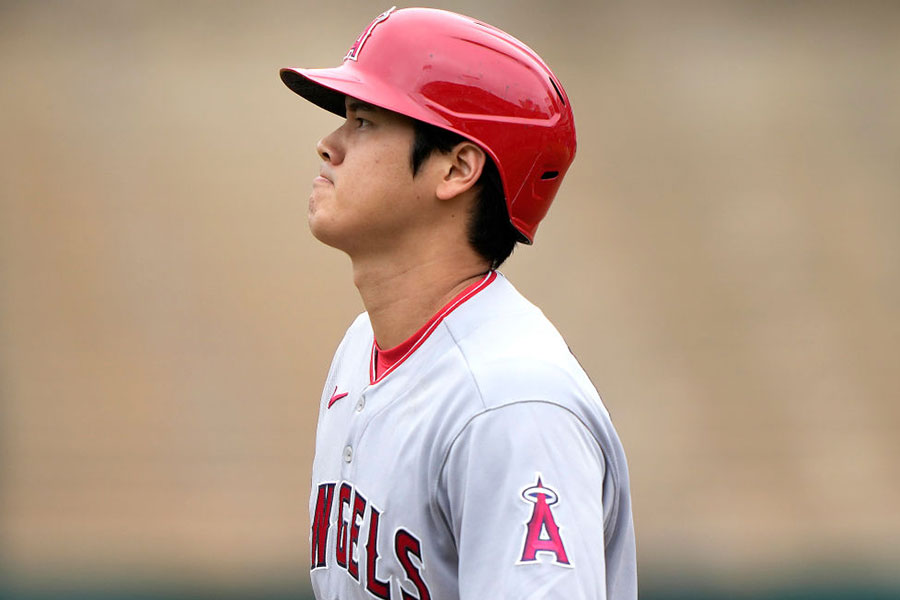 アスレチックス戦に出場したエンゼルス・大谷翔平【写真：Getty Images】