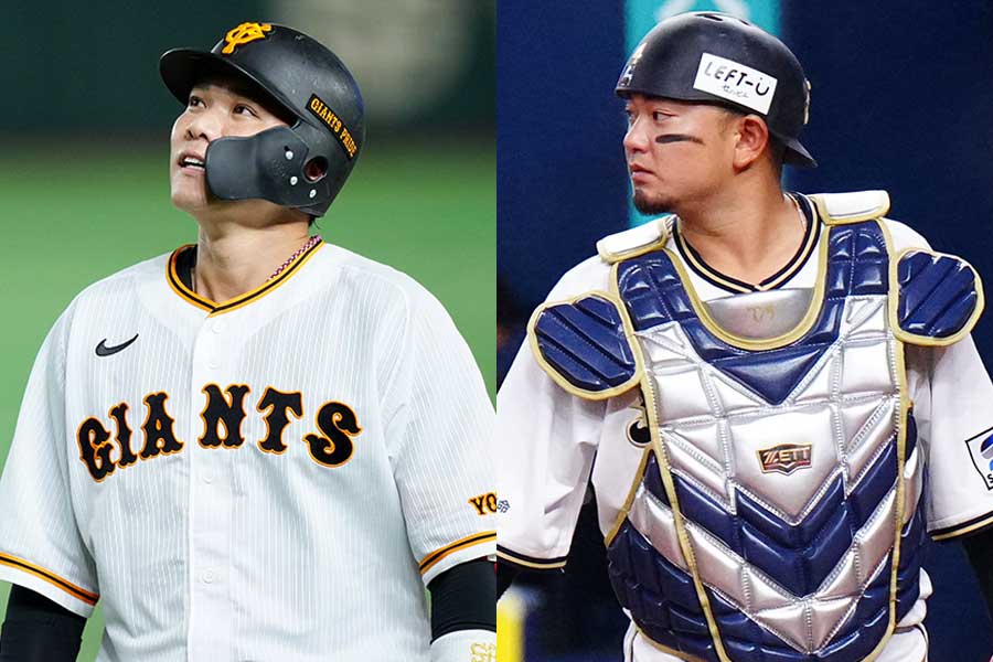 巨人・坂本勇人（左）とオリックス・森友哉【写真：矢口亨、荒川祐史】