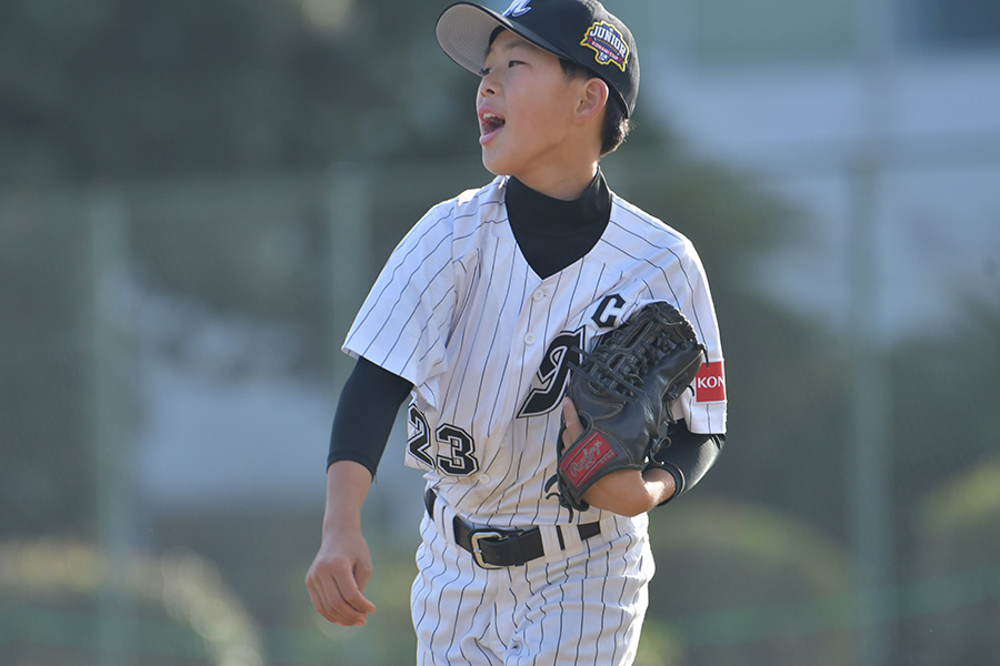 マリーンズジュニアの主将を務める田辺一心【写真：上野明洸】