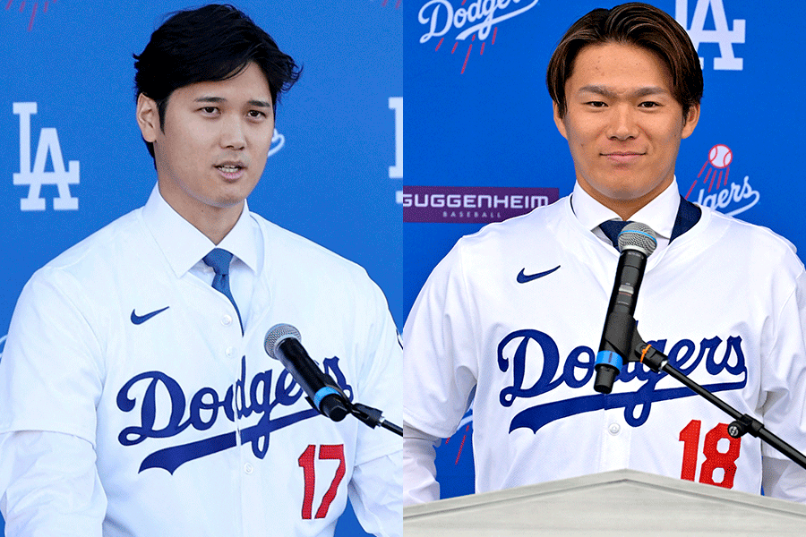 ドジャース・大谷翔平（左）と山本由伸【写真：ロイター】