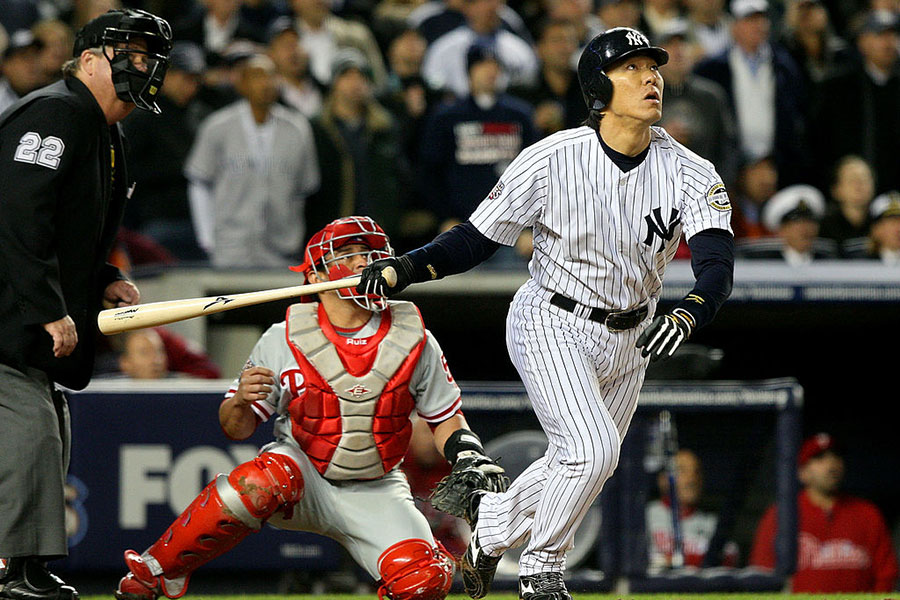 2009年ワールドシリーズで本塁打を放ったヤンキース・松井秀喜【写真：Getty Images】