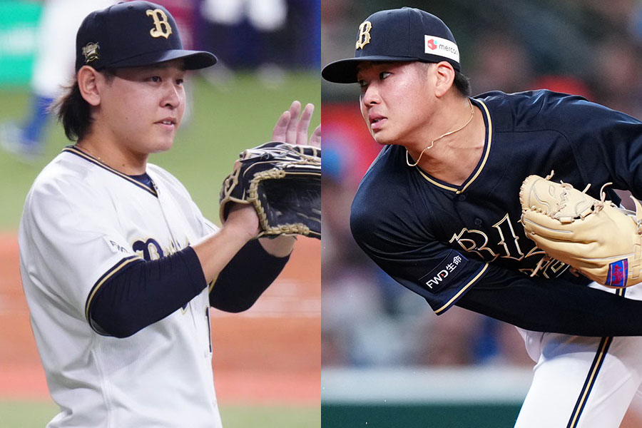 オリックス・宮城大弥（左）と山下舜平大【写真：荒川祐史、矢口亨】