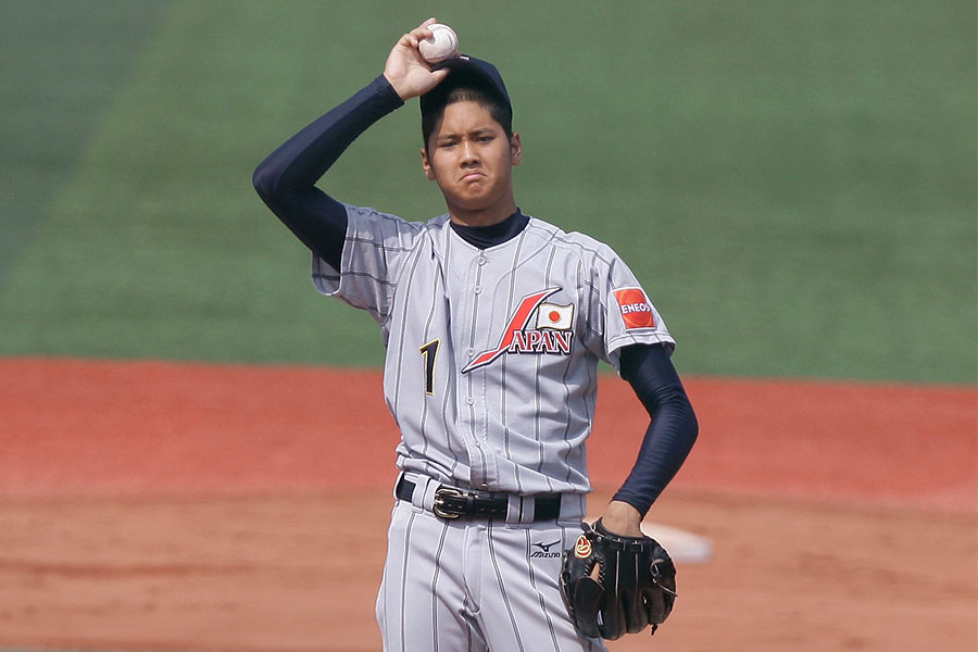 U18日本代表時代のドジャース・大谷翔平【写真：Getty Images】