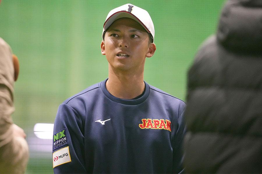 野球日本代表「侍ジャパン」に選出された明大・宗山塁【写真：小林靖】
