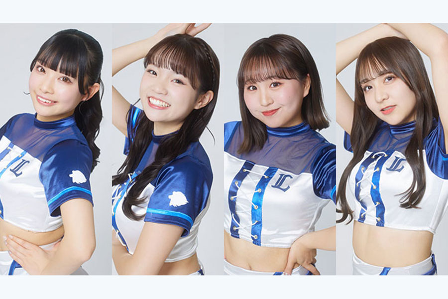 bluelegendsのIoriさん、Kotonoさん、Mahoさん、Mamiさん（左から）【写真：(c)SEIBU Lions】