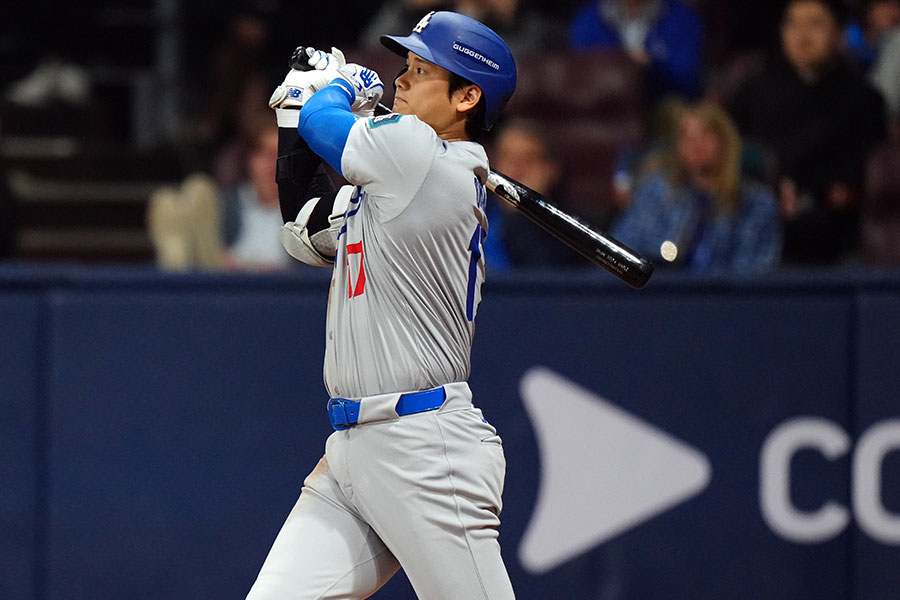 パドレス戦で安打を放ったドジャース・大谷翔平【写真：Getty Images】