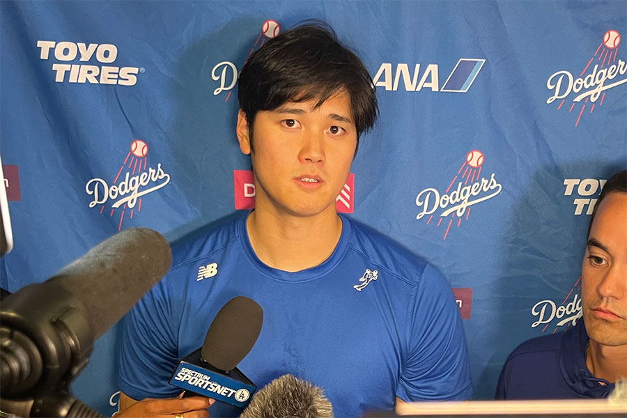 今季1号を放ったドジャース・大谷翔平【写真：小林靖】