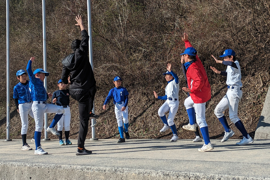 福山ウエスト野球クラブのトレーニングの様子【写真：チーム提供】