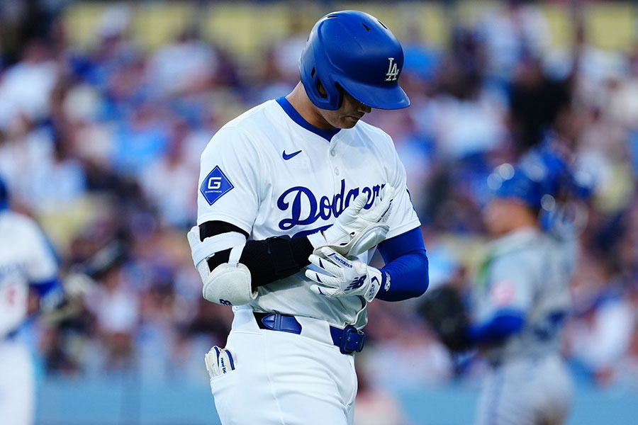 ロイヤルズ戦で凡退したドジャース・大谷翔平【写真：荒川祐史】