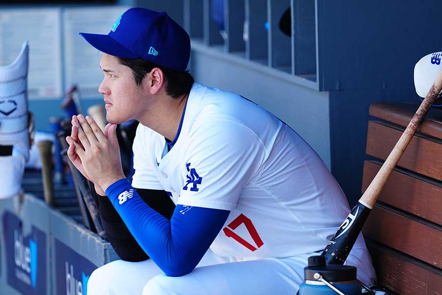 ロイヤルズ戦に出場したドジャース・大谷翔平【写真：荒川祐史】