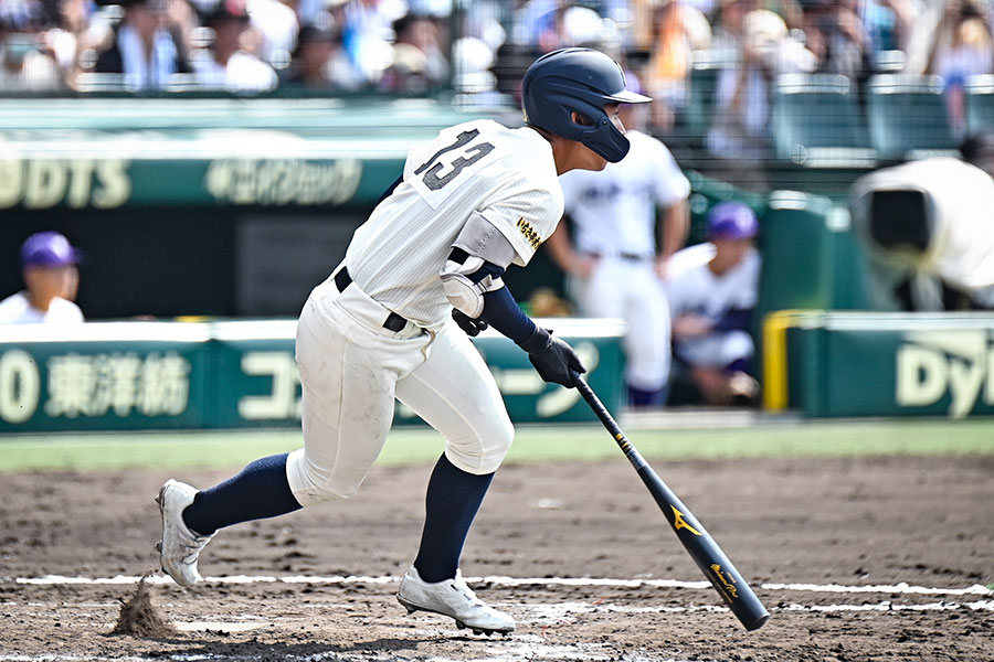 関東一戦に出場した神村学園・玉城功大【写真：中戸川知世】