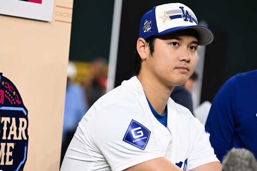 会見に臨んだドジャース・大谷翔平【写真：Getty Images】