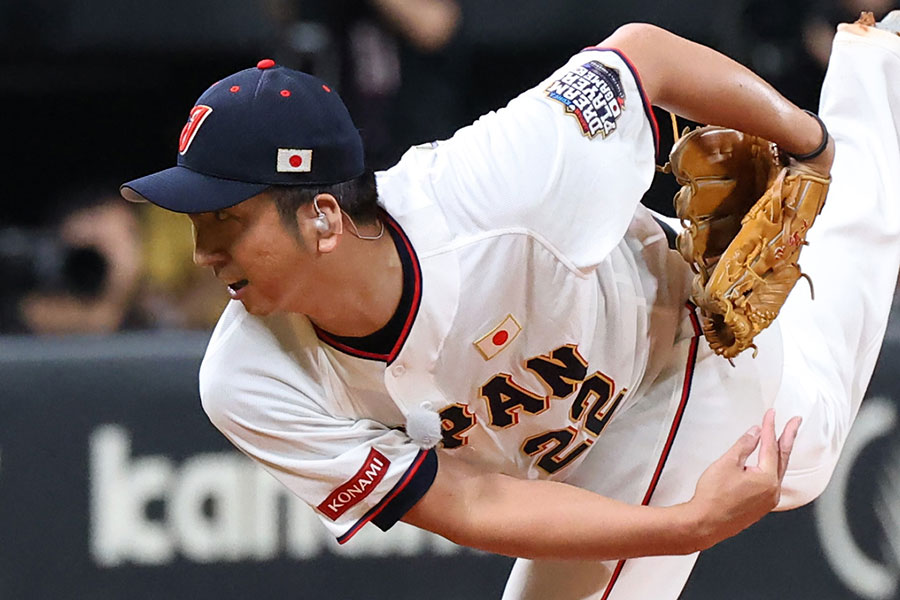 「日韓ドリームプレーヤーズゲーム」で登板した元阪神・藤川球児氏【写真：産経新聞社】