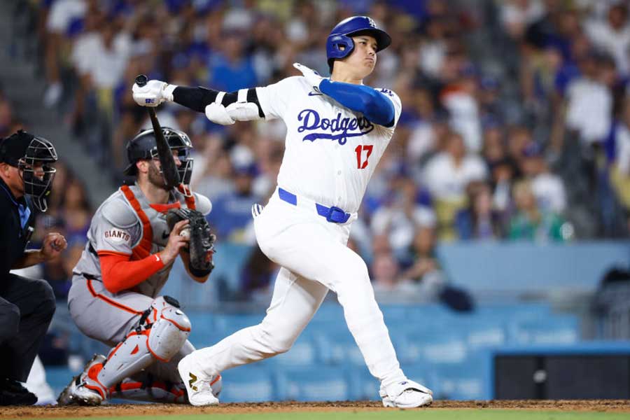 ジャイアンツ戦に出場したドジャース・大谷翔平【写真：Getty Images】