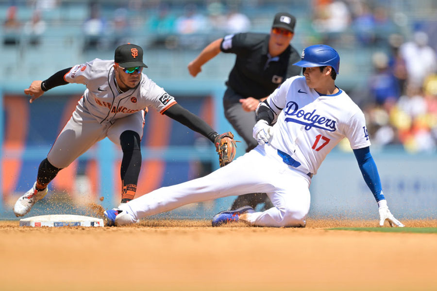 二塁打を放ち激走を見せたドジャース・大谷翔平【写真：Getty Images】