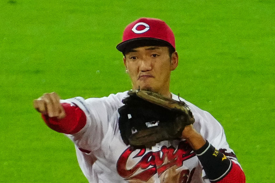 広島・矢野雅哉【写真：荒川祐史】