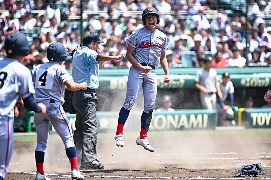 同点に追いついた京都国際ナイン【写真：中戸川知世】