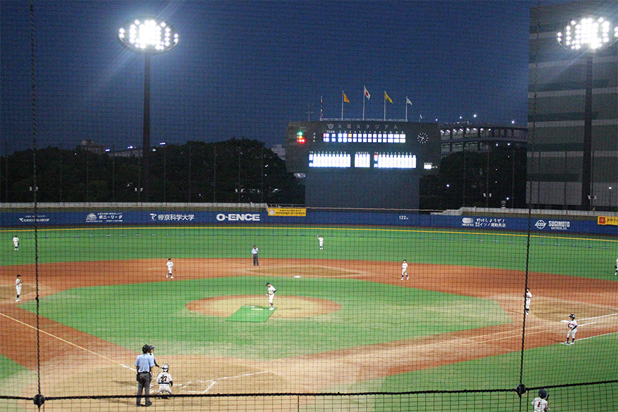 3試合をナイターで戦った北名古屋ドリームス【写真：内田勝治】