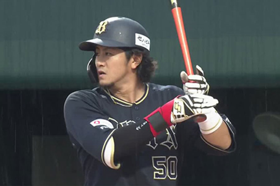 ソフトバンク戦に出場したオリックス・小田裕也【画像：パーソル パ・リーグTV】