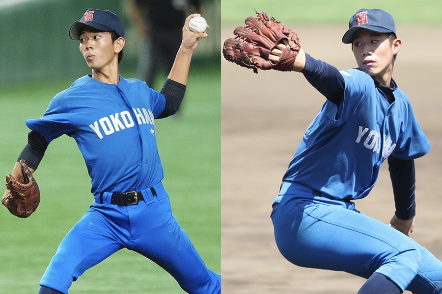 中本牧シニアの鈴木陽仁（左）と小林鉄三郎【写真：小林靖、加治屋友輝】