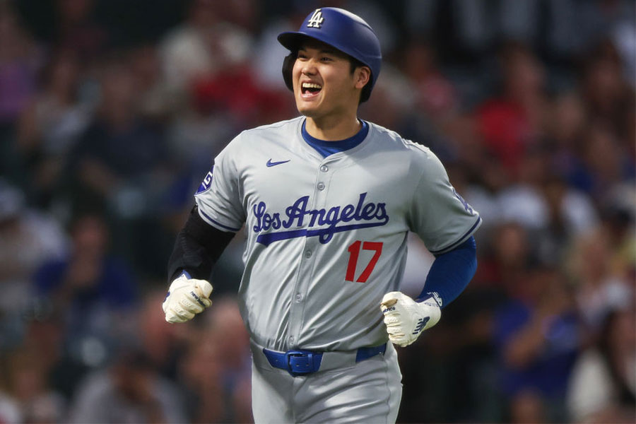 エンゼルス戦で三塁打を放ったドジャース・大谷翔平【写真：Getty Images】