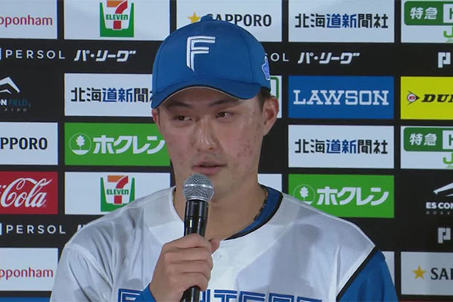 オリックス戦に登板した日本ハム・柳川大晟【画像：パーソル パ・リーグTV】