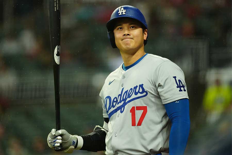 ブレーブス戦に出場したドジャース・大谷翔平【写真：荒川祐史】