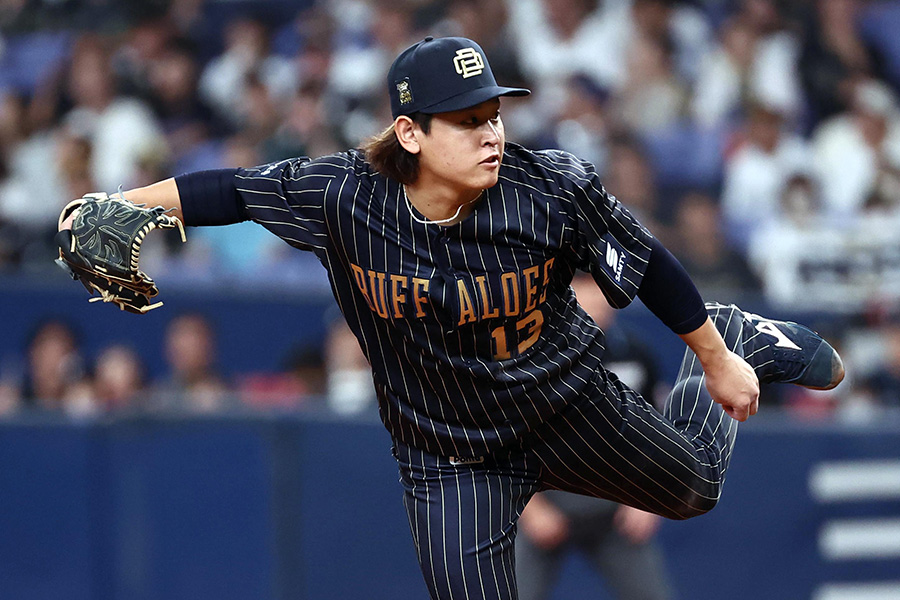 ソフトバンク戦に出場したオリックス・宮城大弥【写真：栗木一考】