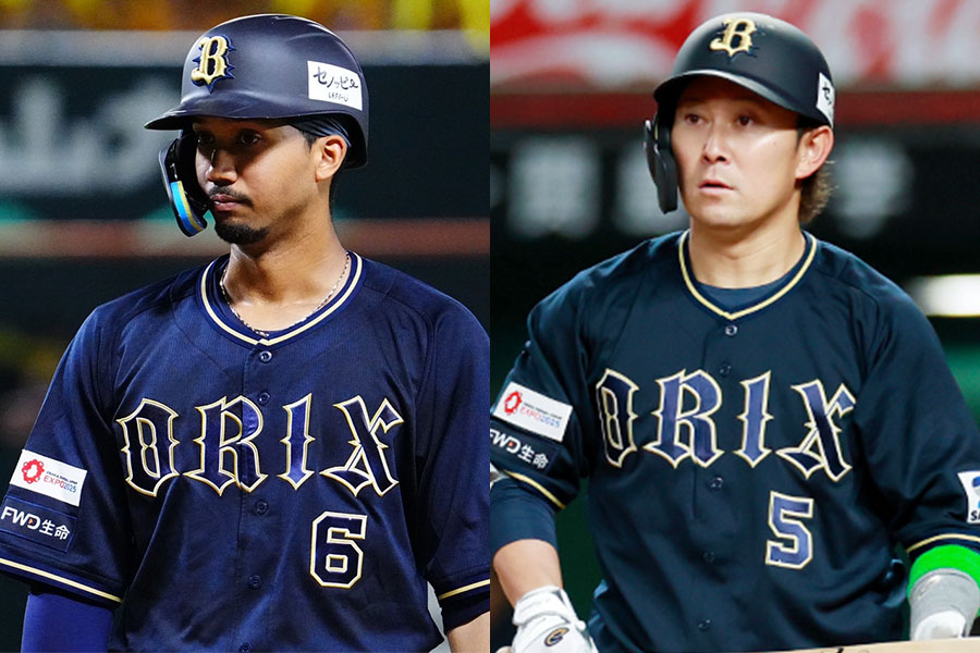 オリックス・宗佑磨（左）と西野真弘【写真：荒川祐史、小林靖】