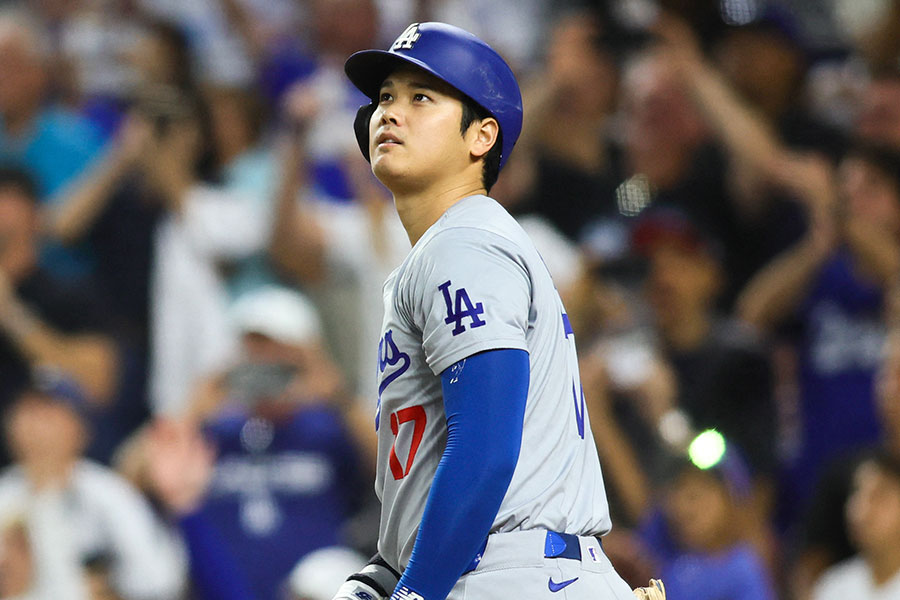 マーリンズ戦に出場したドジャース・大谷翔平【写真：ロイター】