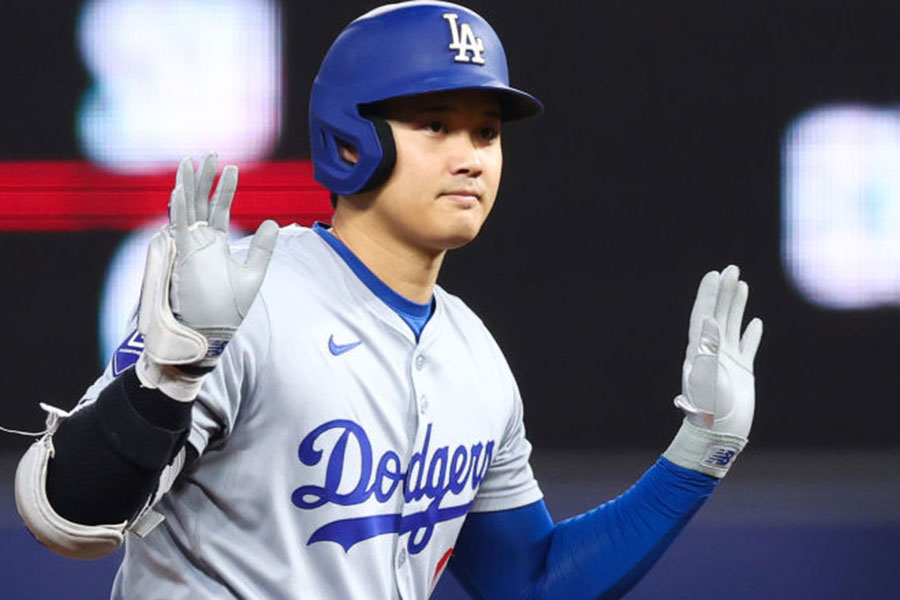 マーリンズ戦に出場したドジャース・大谷翔平【写真：Getty Images】