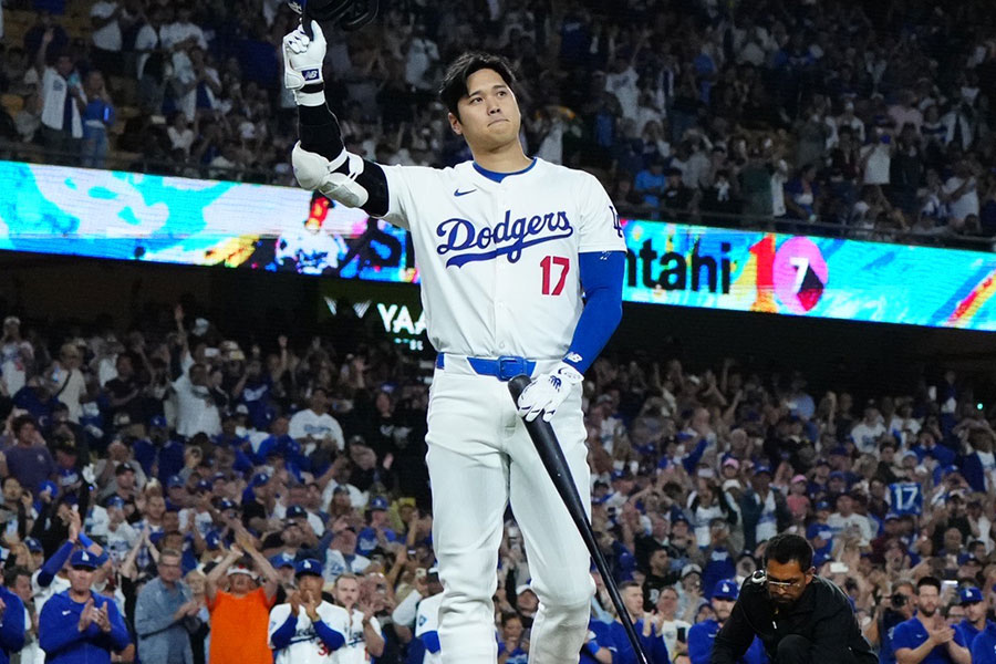 ロッキーズ戦に出場したドジャース・大谷翔平【写真：荒川祐史】