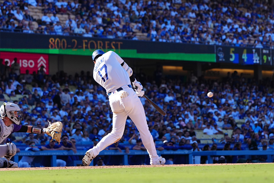 53号本塁打を放ったドジャース・大谷翔平【写真：荒川祐史】