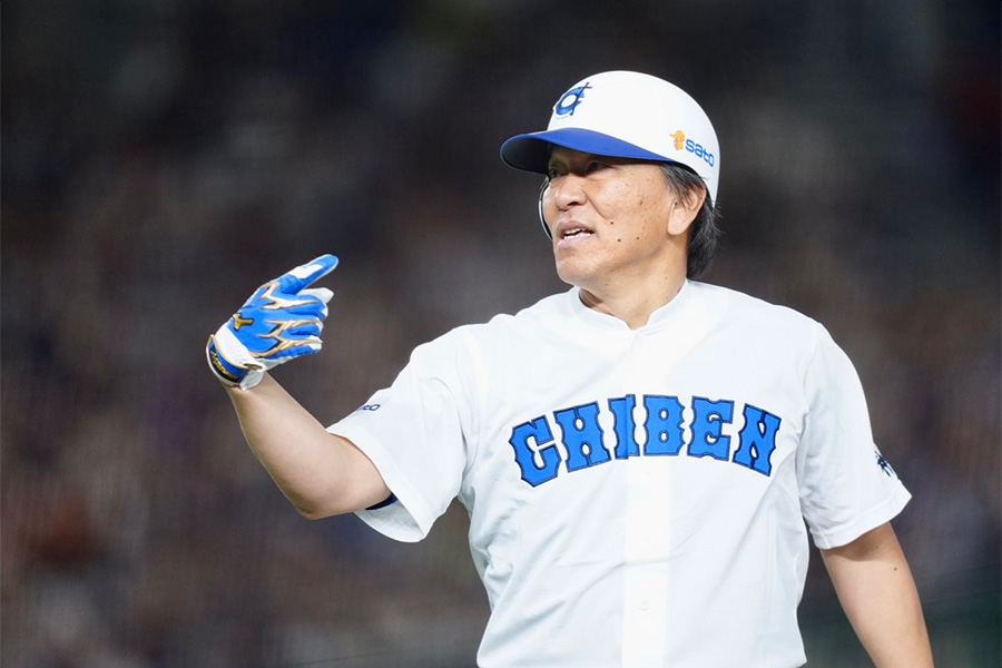 「イチロー選抜 KOBE CHIBEN」の一員として出場した松井秀喜氏【写真：矢口亨】