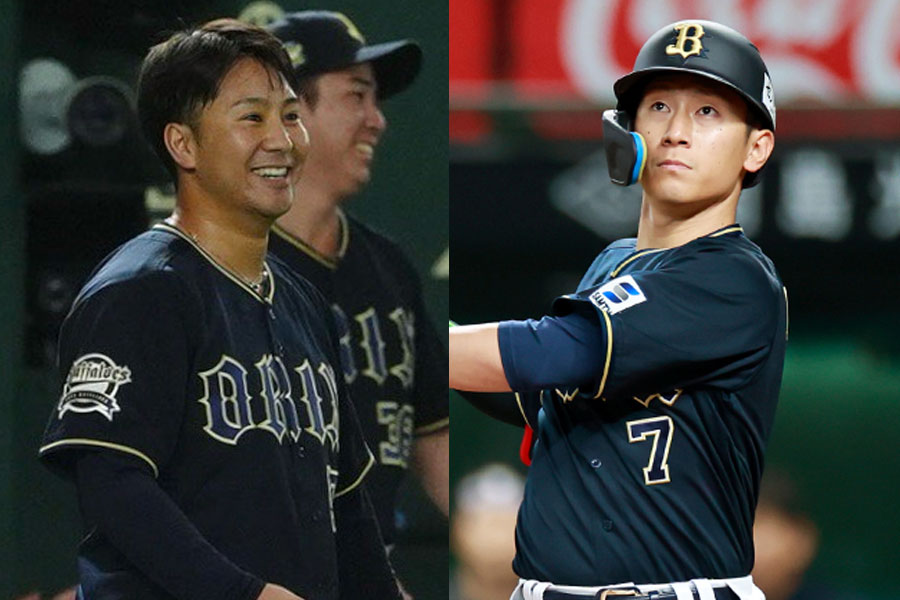 オリックス・古田島成龍（左）と西川龍馬【写真：小林靖、小池義弘】