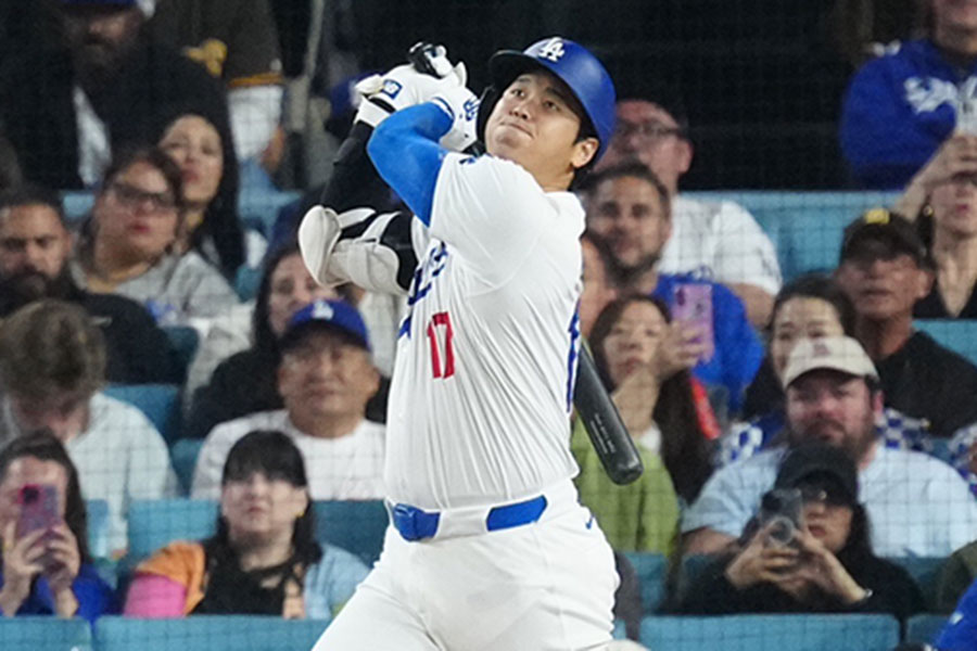 パドレス戦に出場したドジャース・大谷翔平【写真：荒川祐史】