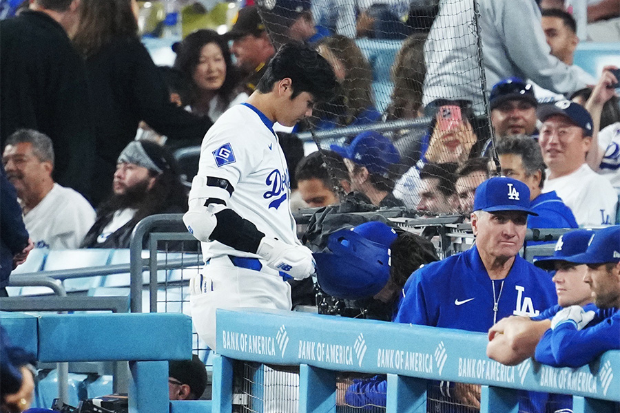 パドレス戦に出場したドジャース・大谷翔平【写真：荒川祐史】