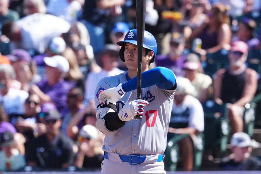 ロッキーズ戦に出場したドジャース・大谷翔平【写真：荒川祐史】