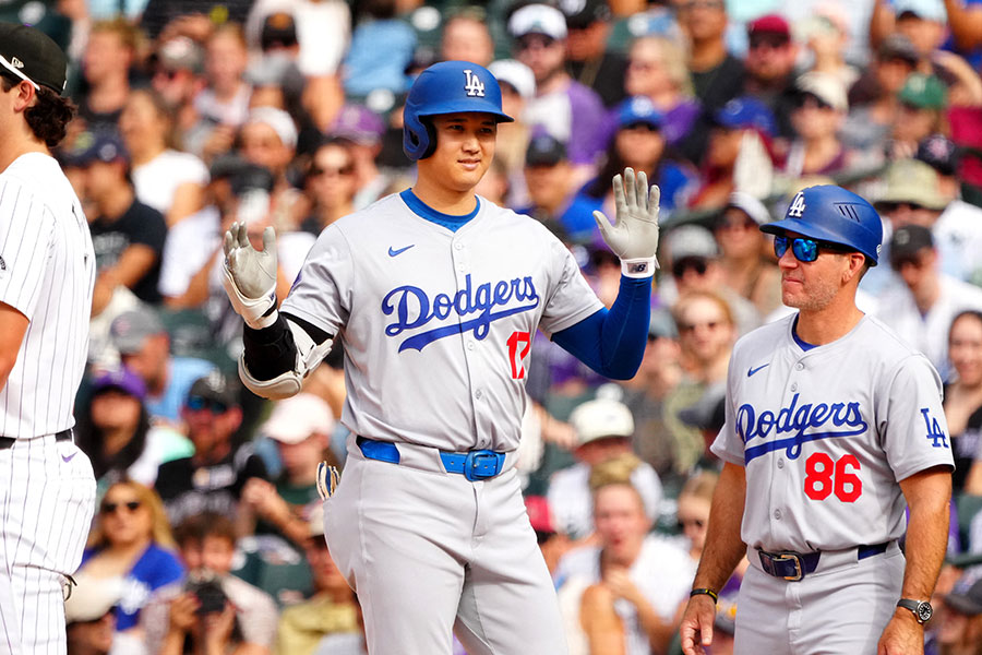 ロッキーズ戦に出場したドジャース・大谷翔平【写真：荒川祐史】