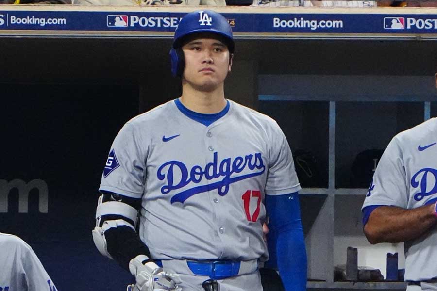 パドレス戦に出場したドジャース・大谷翔平【写真：荒川祐史】