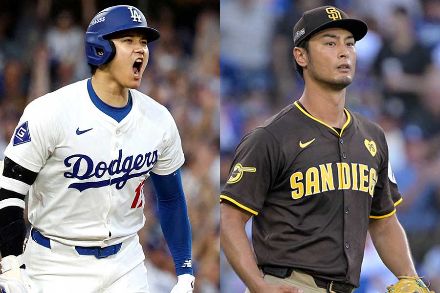 ドジャース・大谷翔平（左）とパドレス・ダルビッシュ有【写真：ロイター】