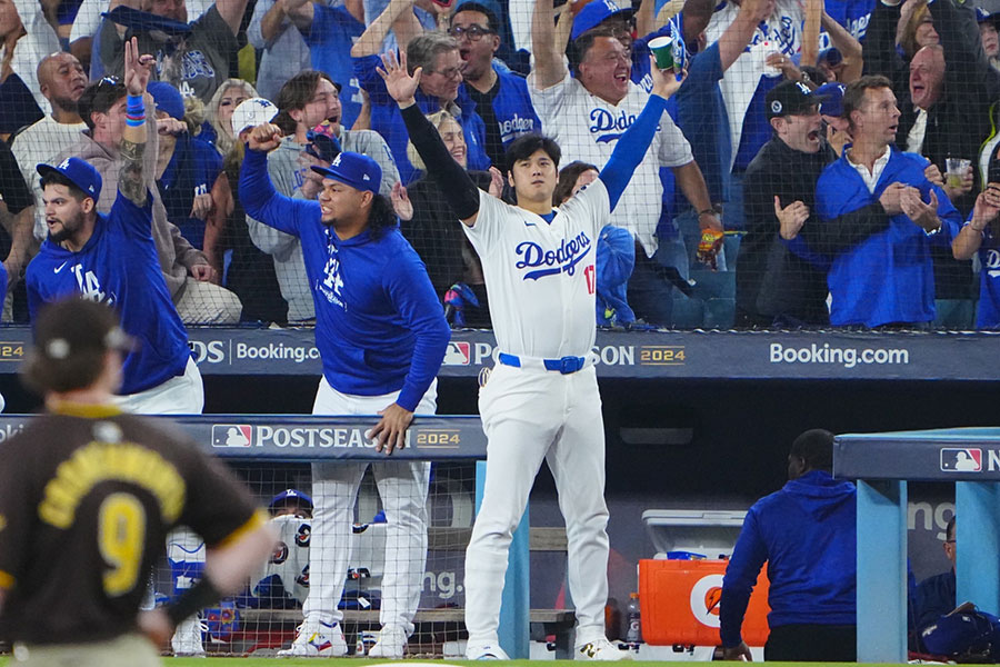 パドレス戦に出場したドジャース・大谷翔平【写真：荒川祐史】