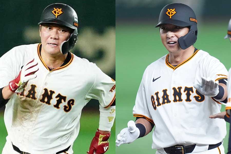 巨人・坂本勇人（左）と長野久義【写真：小林靖、矢口亨】