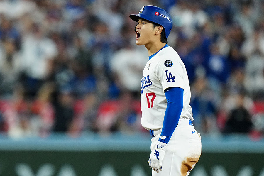 ワールドシリーズ初戦に出場したドジャース・大谷翔平【写真：Getty Images】