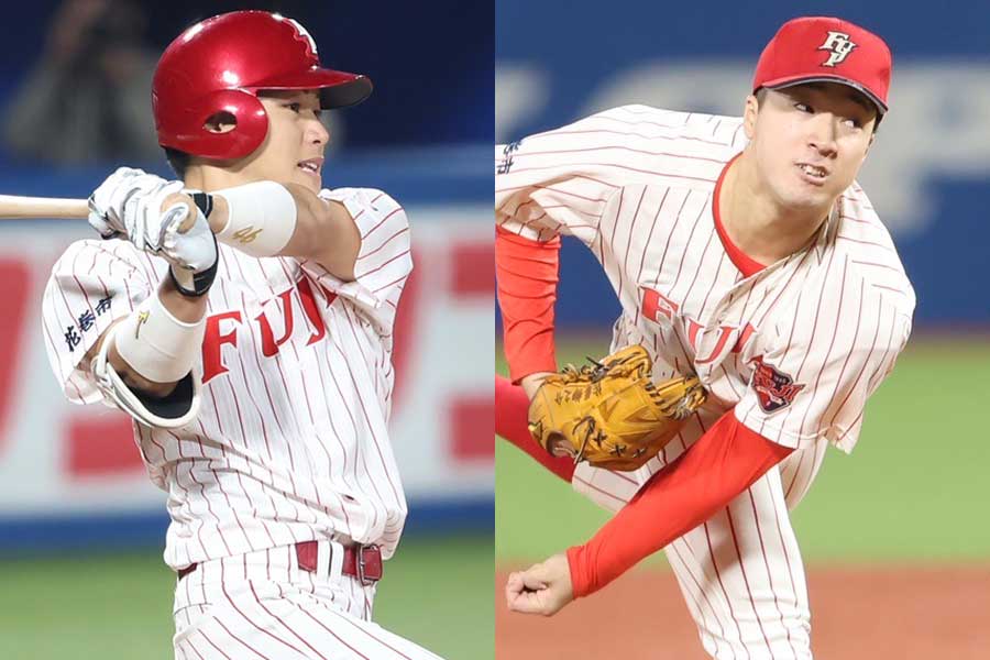 富士大・麦谷祐介（左）と佐藤柳之介【写真：加治屋友輝】